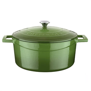 CAST IRON ROUND CASSEROLE - DIA.24 CM - GREEN