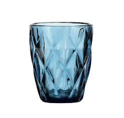 DIAMOND WATER GLASS BLUE - 280 ML