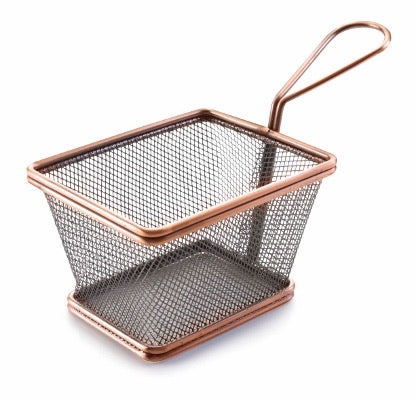 BRONZE SQUARE CHIP BASKET 10 x 8 x 7 CM